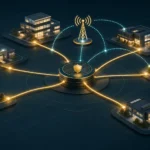 Business locations connected through resilient primary and backup internet paths