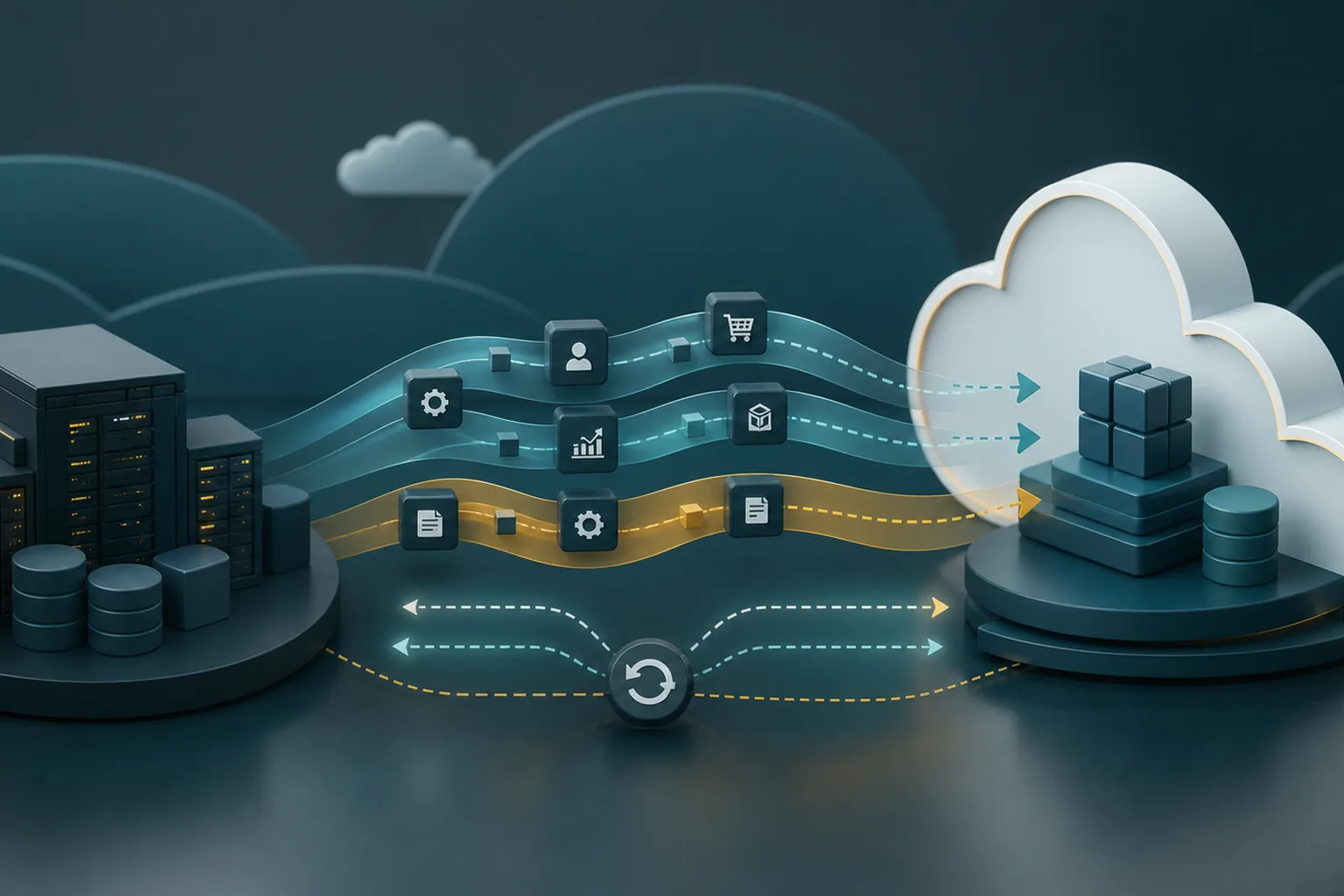 Application workloads mapped across cloud infrastructure and modernization stages