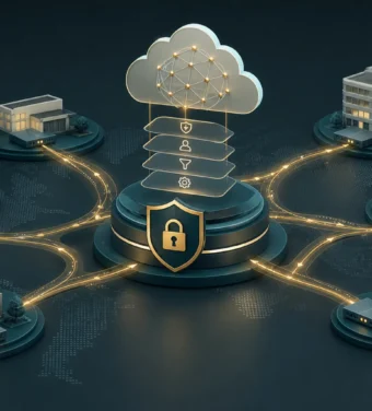 Multi-site network operations view connecting branches through secure managed networking