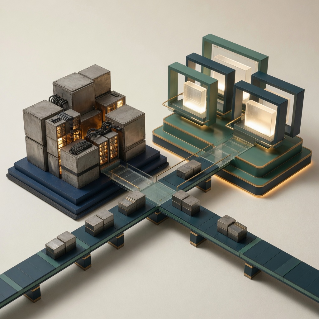 Architectural visualization of a staged path from legacy systems to a governed cloud platform