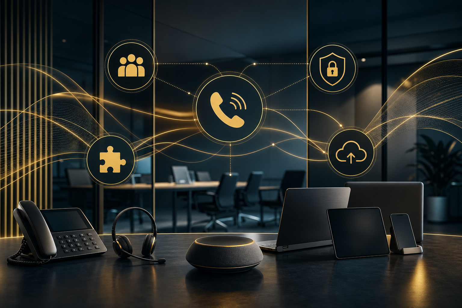 Unified communications devices connected across collaboration, security, and cloud requirements